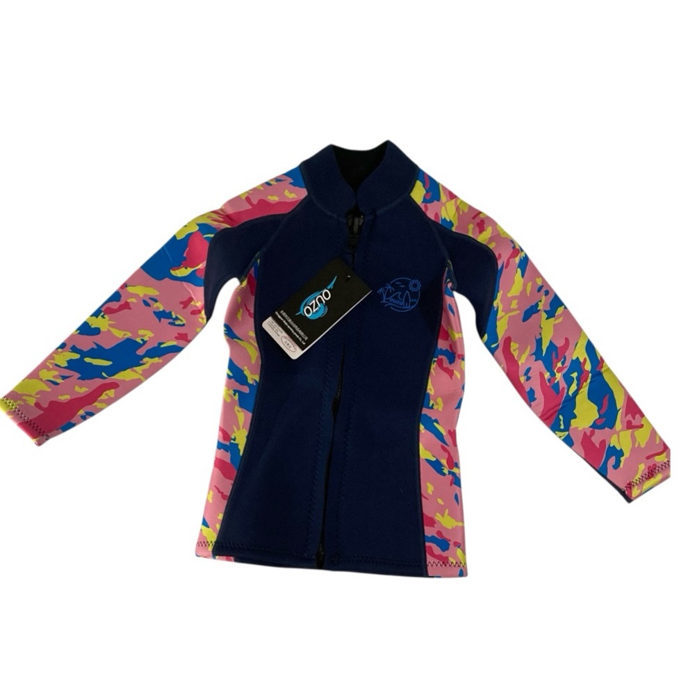 Kids Wetsuit Top 2.5 mm Neoprene Front Zip Long Sleeve Size S New